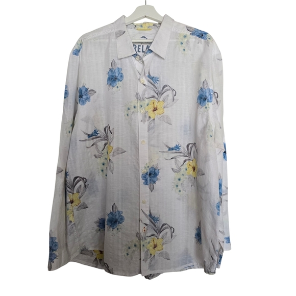 Tommy Bahama Other - Tommy Bahama White and Yellow Floral Shirt